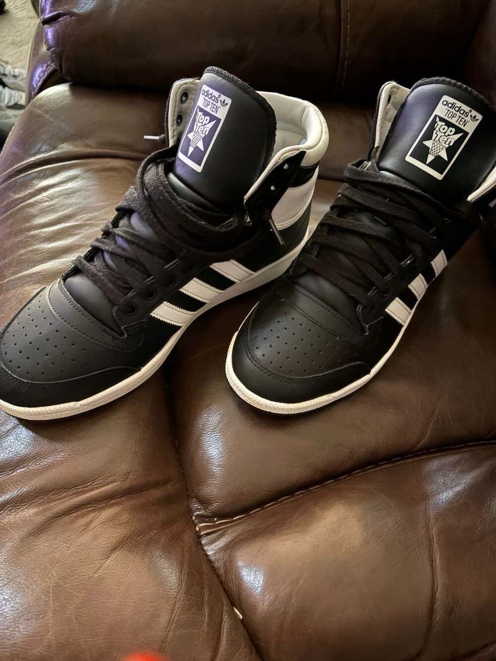 Adidas Top Ten Hi Core Black / White High Top Sneakers FV6132 Men's Size 10